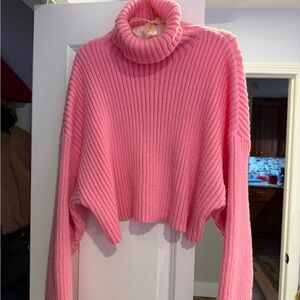 Cozy Pink Turtleneck Sweater